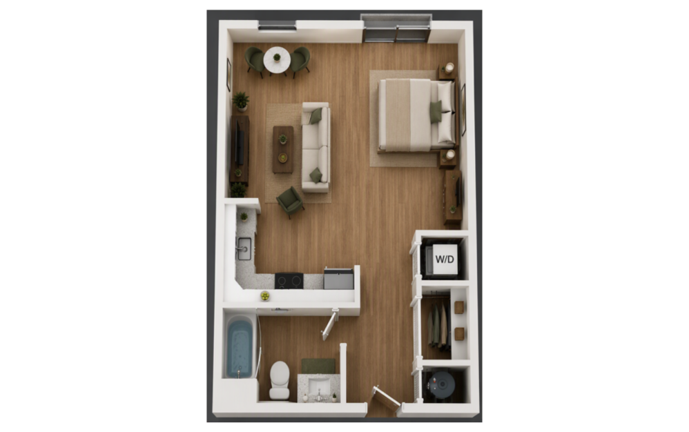 S0 - Studio floorplan layout with 1 bathroom and 488 square feet (Layout)