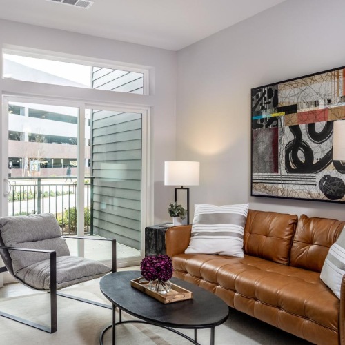 a living room with a couch and a coffee table